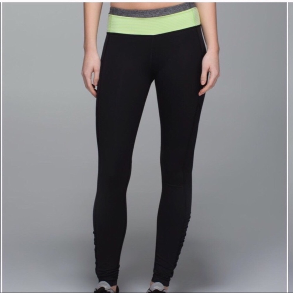 P. Lululemon Speed Tight III (Mesh) Black Mint Zest